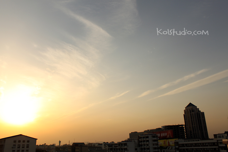 城区夕阳景色 城区夕阳景色
